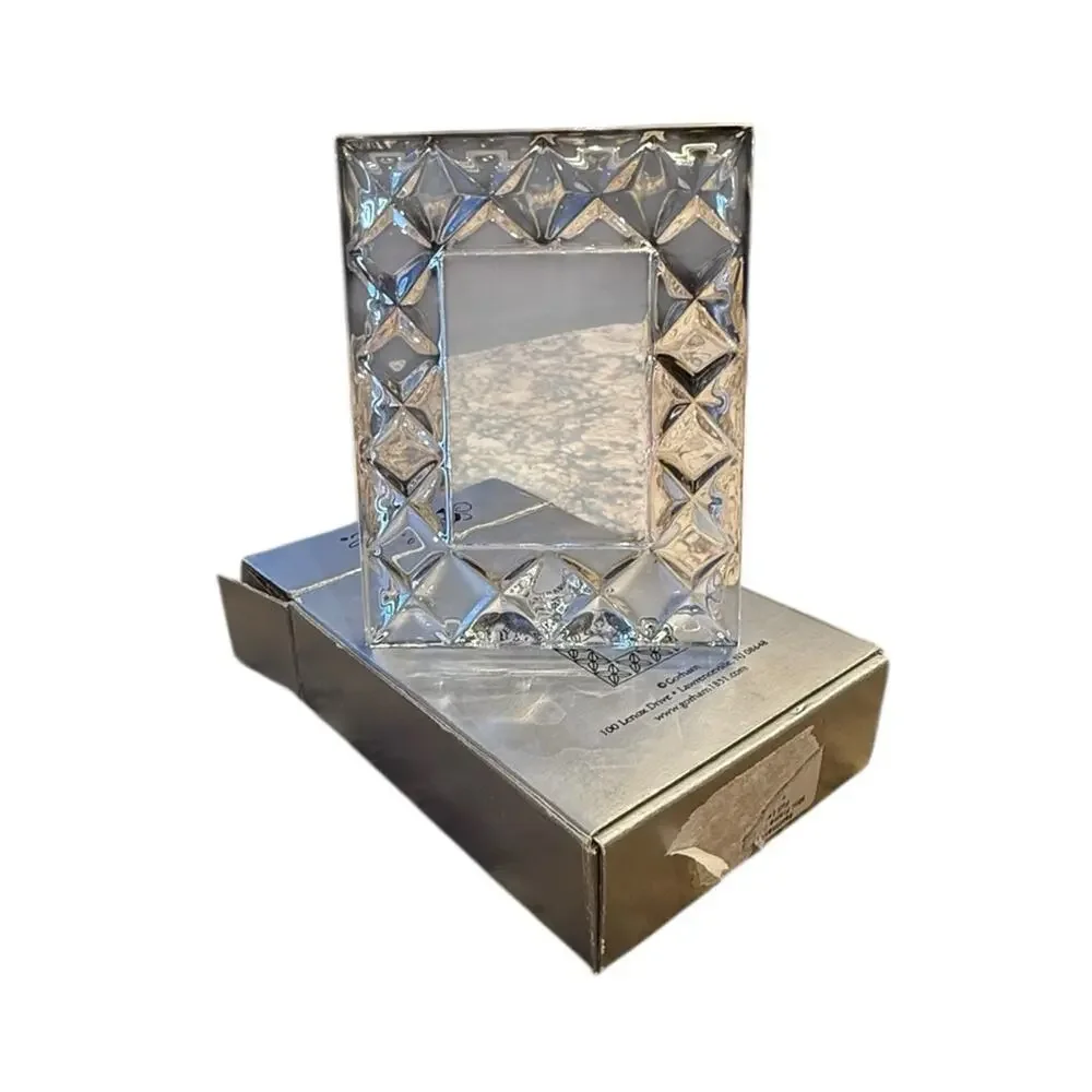 Gorham Small Geometric Glass Picture Frame 1.75” x 2.5” NIB